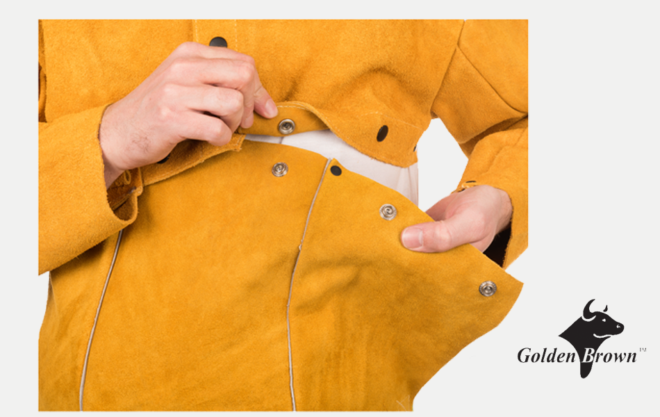 Welding Apparel: Golden Brown Leather Cape Sleeve